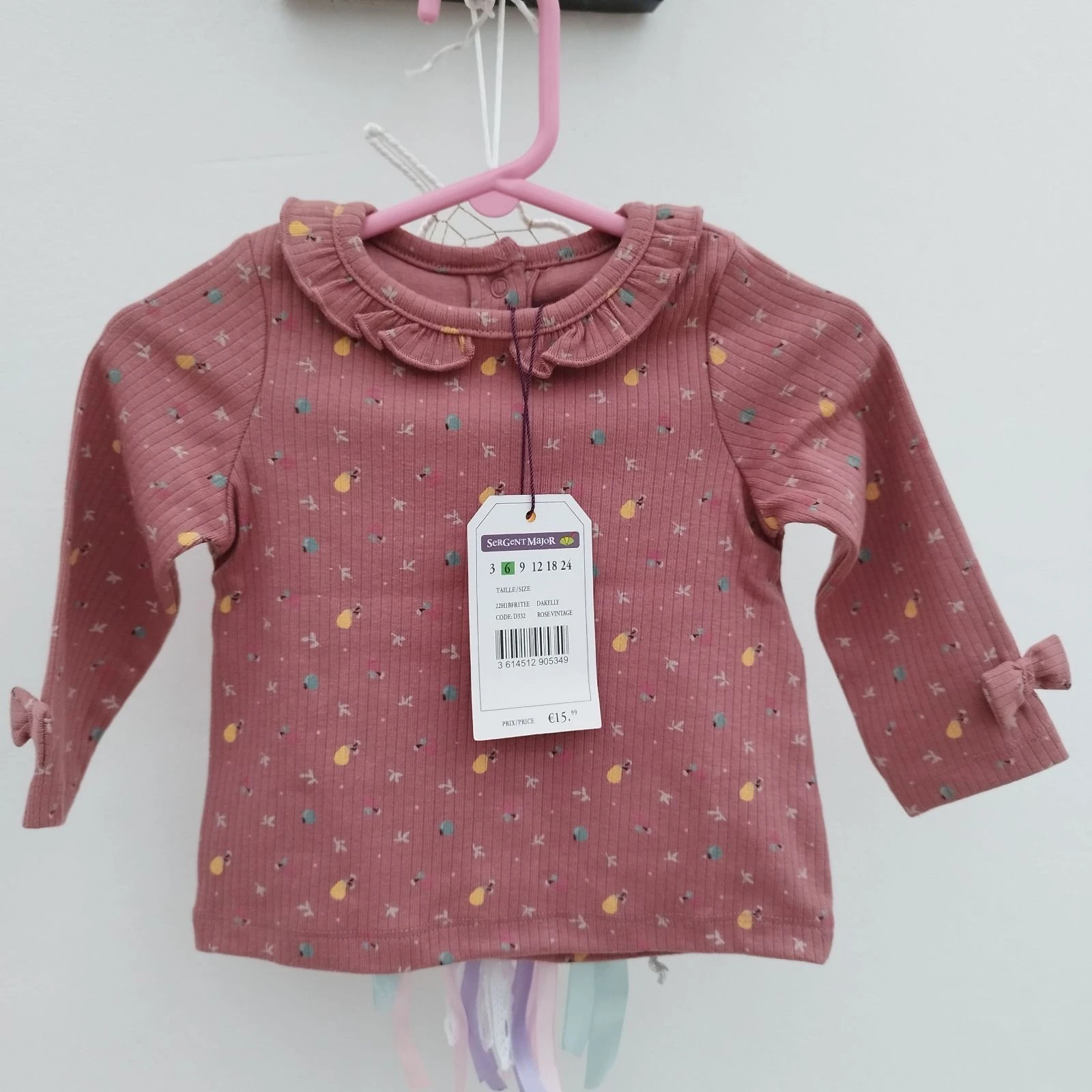 Blouse manches longues imprimé fruits